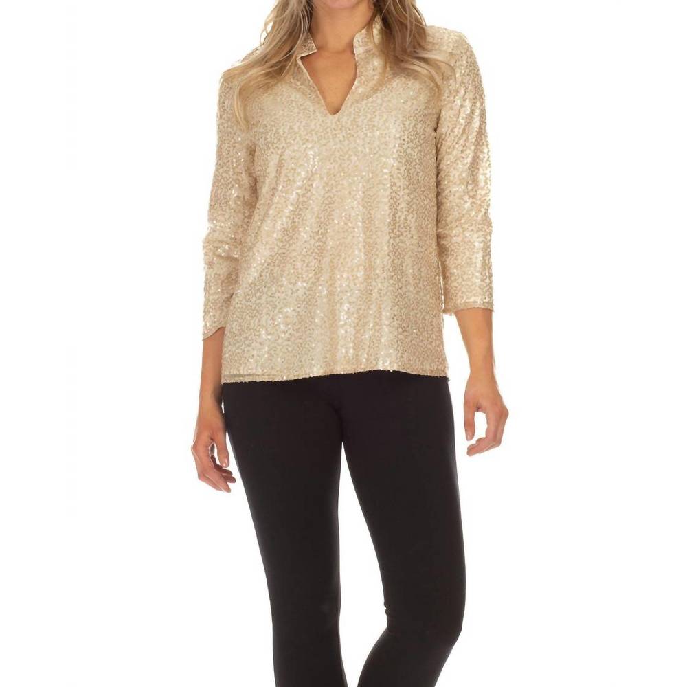 NEW DUFFIELD LANE claudia tunic in gold sequins